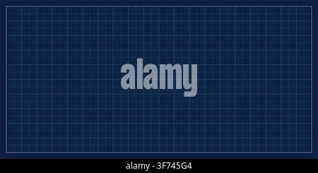 Dark blue blueprint background with a thin white grid line pattern for architectural or engineering projects Stock Vector