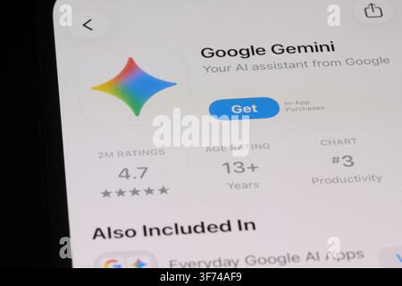 Shanghai,China-July 31st 2026: Google Gemini app icon brand logo Stock Photo