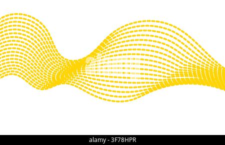 Yellow wave of dots background for digital technology data and science presentations and web design Stock Vector