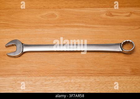 A used Snap-on 24mm Combination Wrench, obverse side. Stock Photo