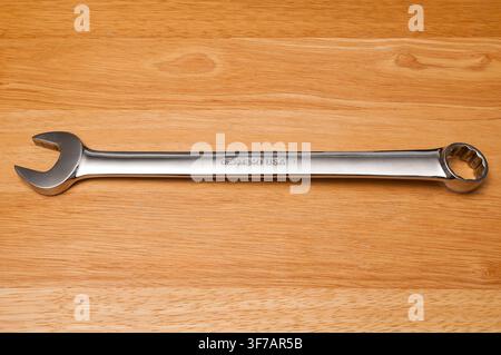 A used Snap-on 24mm Combination Wrench, reverse side. Stock Photo
