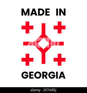 Made In Georgia Vector Stamp, National Georgian Flag Emblem Stock Vector