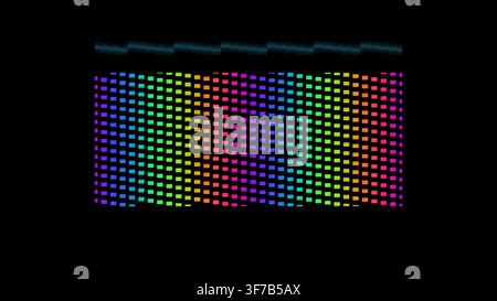 glitch text mask transition: Descending mask columns decrypt abstract title blocks at independent medium speeds rendered as an editable digital title Stock Vector