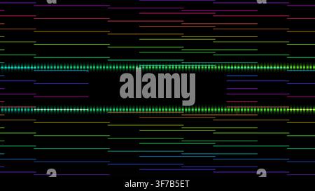 digital scan distortion text animation: Fast scan packets race away to expose a wide title-safe center rendered as an editable digital scan title comp Stock Vector