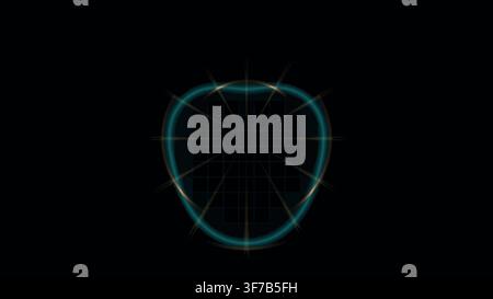 heart grid cybernetic background: Segmented maintenance hatches open across a heart shell to expose an illuminated service grid rendered as an editabl Stock Vector