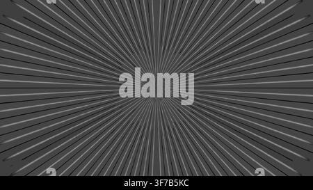 grayscale radial burst transition: A dense fan of needle-thin rays widens rapidly into a silver radial wipe rendered as an editable grayscale radial t Stock Vector