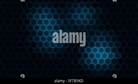 glowing honeycomb cells background animation: Soft clusters of neighboring cells wander independently, creating a calm living honeycomb surface render Stock Vector