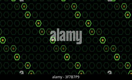 organic glowing honeycomb tunnel background: Firefly light races from cell to cell across a rushing nocturnal honeycomb rendered as an editable biomor Stock Vector