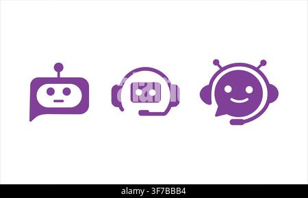 AI chatbot icon pack - modern virtual assistant Stock Vector