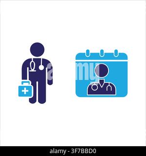 medical appointment and doctor healthcare icon set -flat vector collection Stock Vector