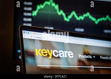 LONDON, UK - JULY 19, 2026: Logo of Keycare on their website. Key Care is a British Insurance specialized in key insurance and assistance provider. Stock Photo
