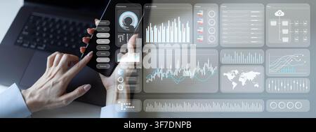 Artificial intelligence system for data analysis and predictive insights to enhance business decision-making and strategies Stock Photo