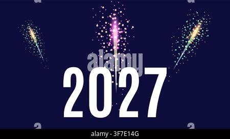 2027 New Year Celebration Modern Graphic Design for banner poster calendar cover and social media. vector illustration. Stock Vector