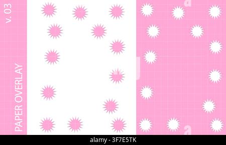 Pink star shapes paper cutout overlay vector Stock Vector