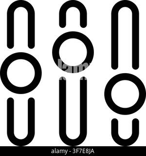 Slider Adjustment Icon, Control Settings Volume Stock Vector