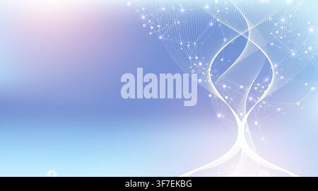 Colorful molecules background. DNA helix, DNA strand, DNA Test. Molecule or atom, neurons. Abstract structure for science or medical background Stock Photo