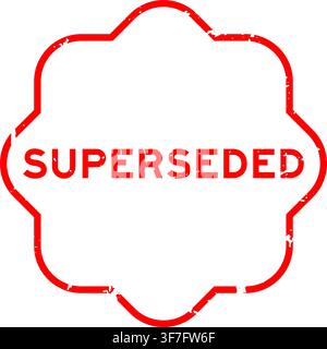 Grunge red superseded word square seal stamp on white background Stock Vector