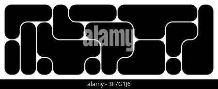 Metaball layout bento for organic grid pattern and y2k background web. Abstract line shape for geometric logo connect and design vector icon. Circle d Stock Vector