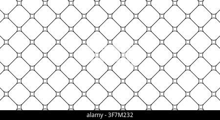 Simple geometric background. Elegant tiled floor of bathroom or kitchen. Connected square shapes. Mosaic pattern. Sidewalk texture. Lattice grid. Minimalistic wallpaper. Vector graphic illustration. Stock Vector