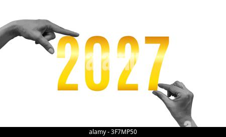 2027 New Year Celebration Modern Graphic Design for banner poster calendar cover and social media. vector illustration. Stock Vector