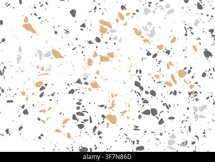 terrazzo stone pattern background with chips for interior design wall floor print textile backdrop graphic art creation Stock Vector