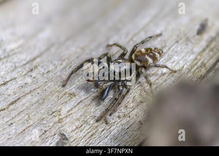 Arachnida, Harlequin Jumping Spider, Wall Zebra Jumping Spider, Salticus Scenicus, Arachnids, Zebra Jumper, Zebra Spider, Spider, Spiders Stock Photo
