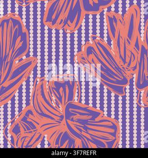 Pastel Floral striped seamless pattern design for fashion textiles and graphics Stock Vector
