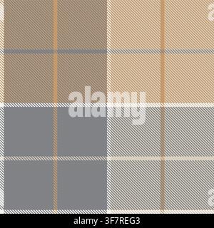 Neutral Colour Asymmetric Plaid textured seamless pattern for fashion textiles and graphics Stock Vector