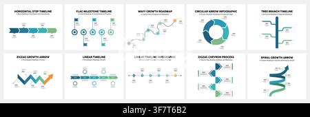 Professional business timeline infographic roadmap and workflow step vector template Stock Vector