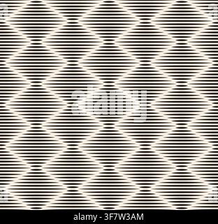 Abstract op art geometric lines seamless pattern. Stock Vector