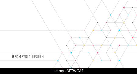 Abstract vector background with simple geometric figures and dots. Graphic design element and polygonal shape pattern Stock Vector