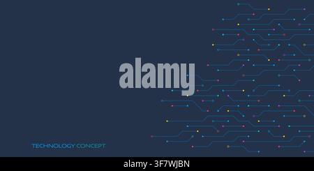 Circuit board texture with communication technology concept. Creative vector illustration Stock Vector