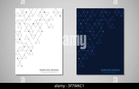 Abstract covers and brochures with geometric backgrounds of polygon shape patterns. Stock Vector