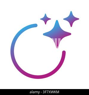 Abstract circle ring gradient vector icon features magic sparkles. It represents smart automated digital process. eps 10 Stock Vector