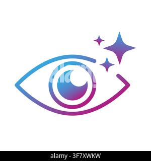 Human eye vision gradient vector icon features ai sparkles. It represents smart automated visual observation. eps 10 Stock Vector