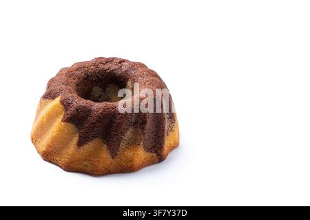Marble bundt cake isolated on white background Stock Photo