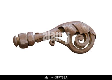 Antique rust door handle isolated on white background Stock Photo