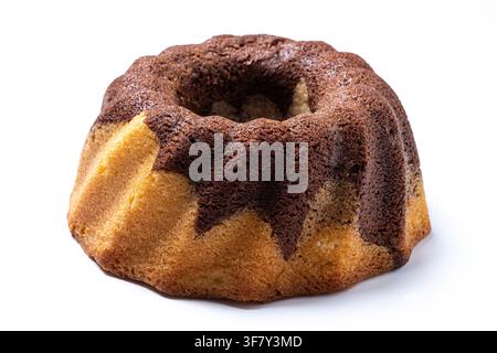Marble bundt cake isolated on white background Stock Photo