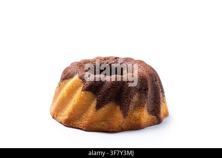 Marble bundt cake isolated on white background Stock Photo