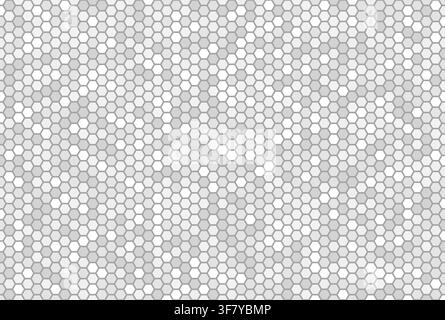 Gray and white hexagon seamless pattern with outline. Geometric texture. Stock Vector
