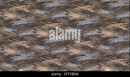 Seamless hand drawn scratchy camo pattern with expressive brush strokes Stock Vector