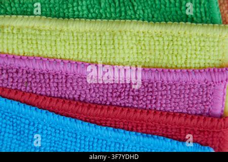 multi colored towels for cleaning the room Stock Photo