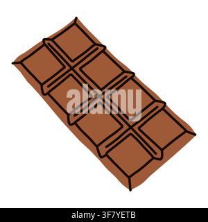 Milk chocolate bar top view isolated vector illustration Stock Vector