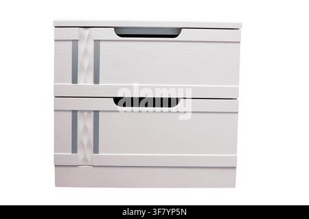 White Nightstand isolated on white background Stock Photo