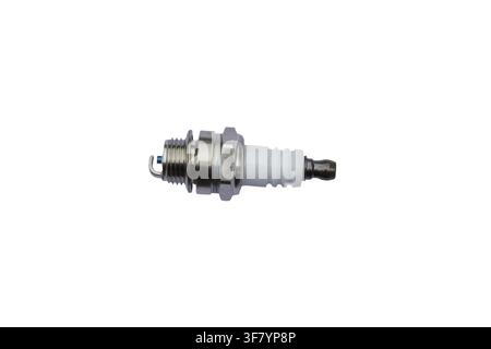 isolated spark plug for car on a white background Stock Photo