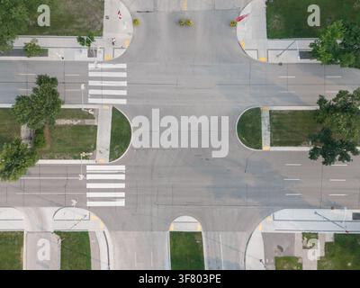Top down view of Broadway in Winnipeg Stock Photo