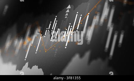 Business chart shows stock exchange trading trends in a modern format Stock Photo