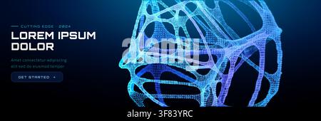 3d background brain for conexion ai digital and neuron medical abstract. Science data artificial for tech human research and network concept cell. Tec Stock Vector