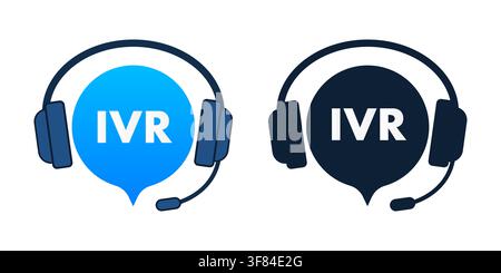 IVR interactive voice response headset icon concept Stock Vector