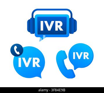 Interactive Voice Response system IVR call center icons Stock Vector